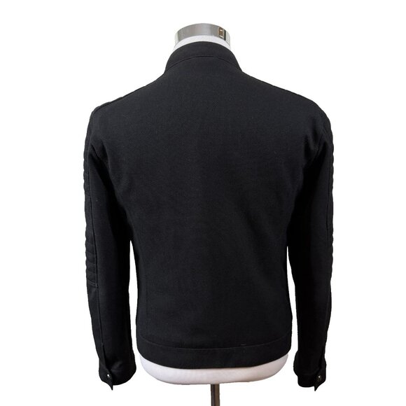 Zara Man Mens Biker Style Full Zip Black Jacket Size S Small Bomber Zip Pockets - Picture 3 of 6